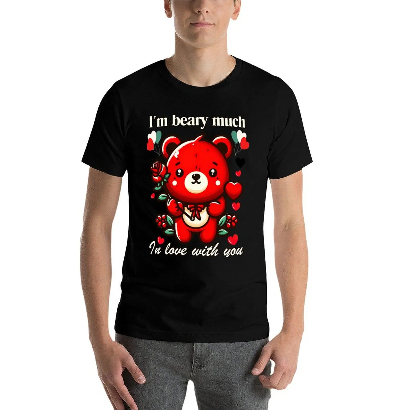 أنا Beary Much In Love With You تي شيرت أساسي تي شيرت رجالي تي شيرت للرجال تي شيرت كاجوال