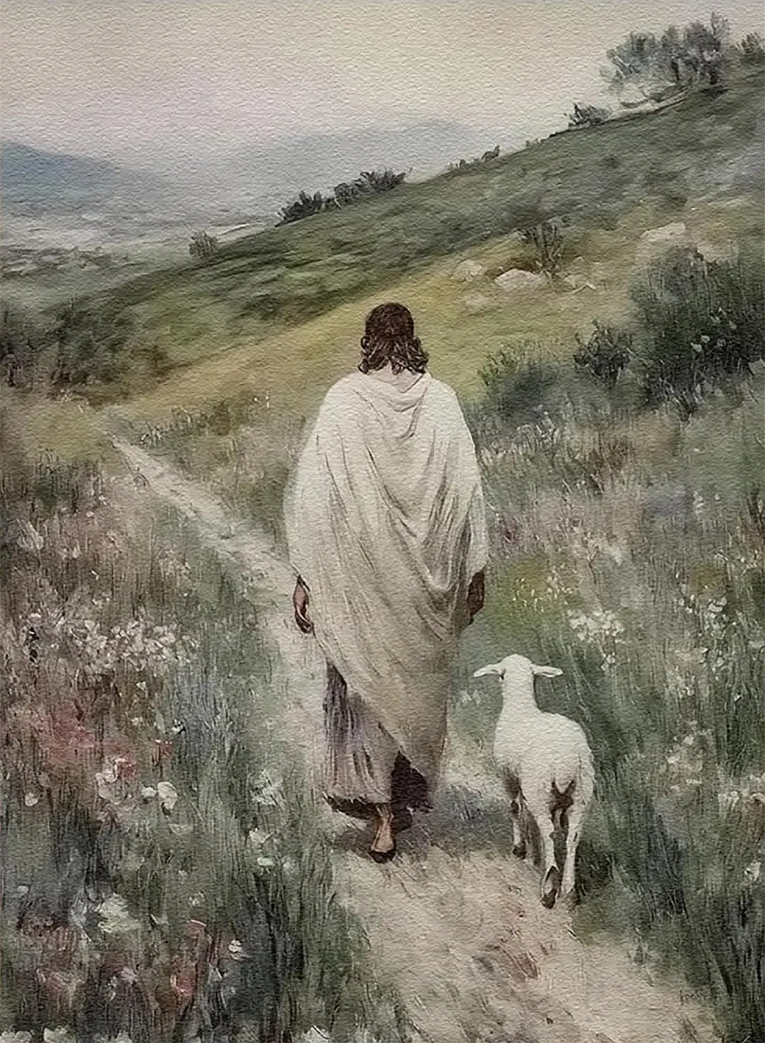 DIY Pictures By Number Jesus and Lamb Kits Painting By Numbers Drawing on Canvas Hand Painted Picture Art Gift Home Decor