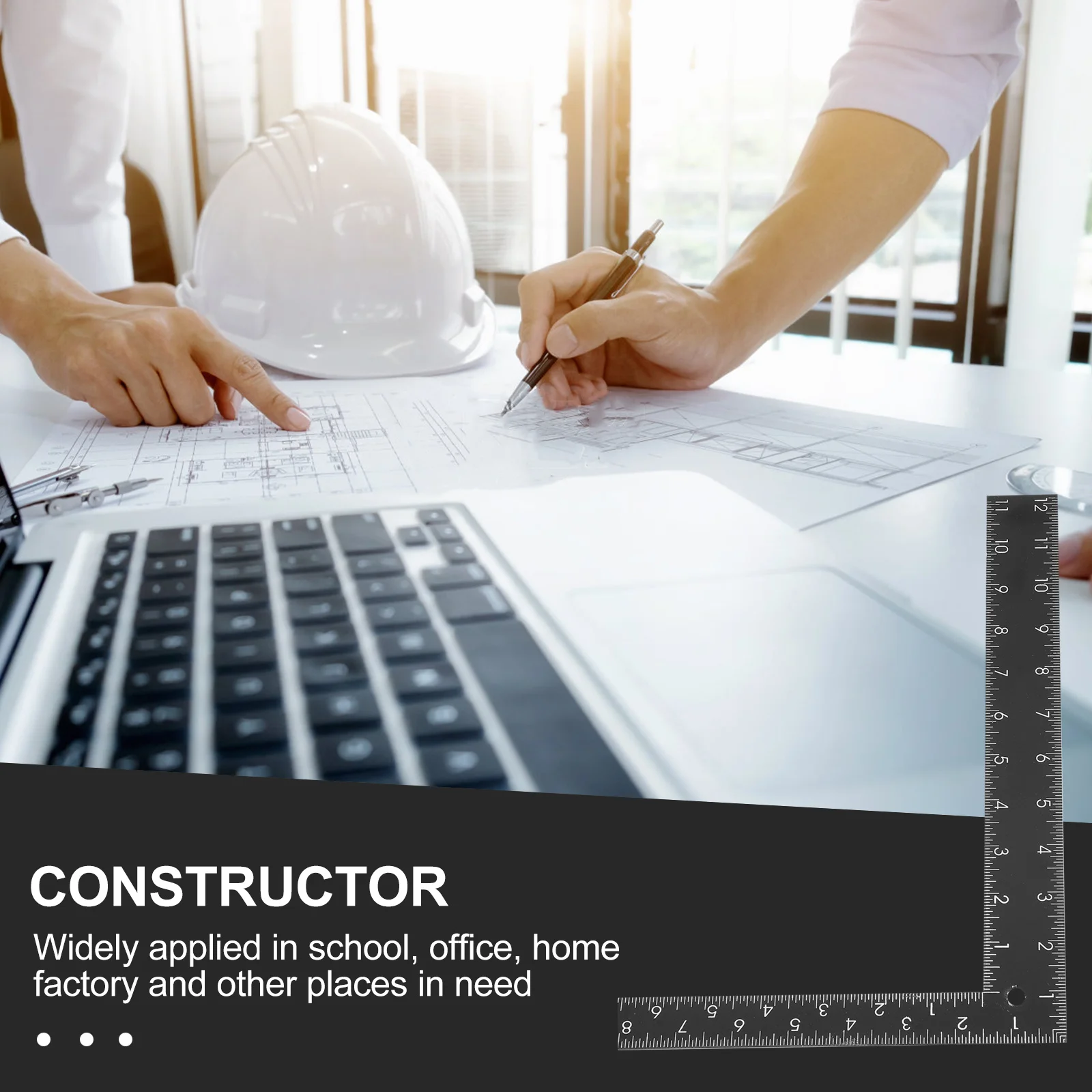 2Pcs L-Shaped Metal Ruler Precision Ground Steel Engineering Ruler for Accurate Angle Measurement Carpenter Drafting Tool