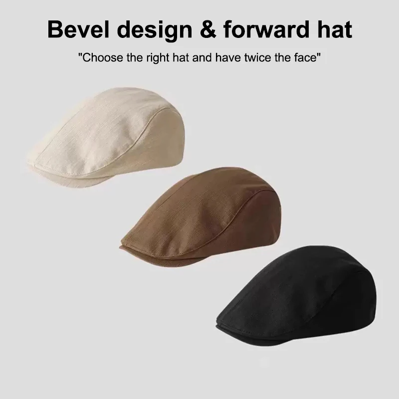 قبعة موزع الصحف مستوحاة من اليابانية متعددة الاستخدامات للرجال والنساء على الطراز البريطاني القديم لربيع الخريف بلغت ذروتها قبعة جمالية عتيقة.