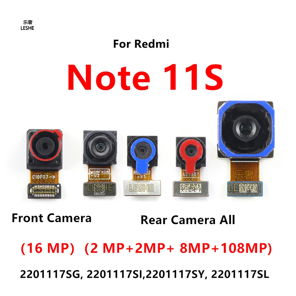 Front Rear Camera For Xiaomi Redmi Note 11S Back Wide Macro Depth Main Camera Module Flex Cable