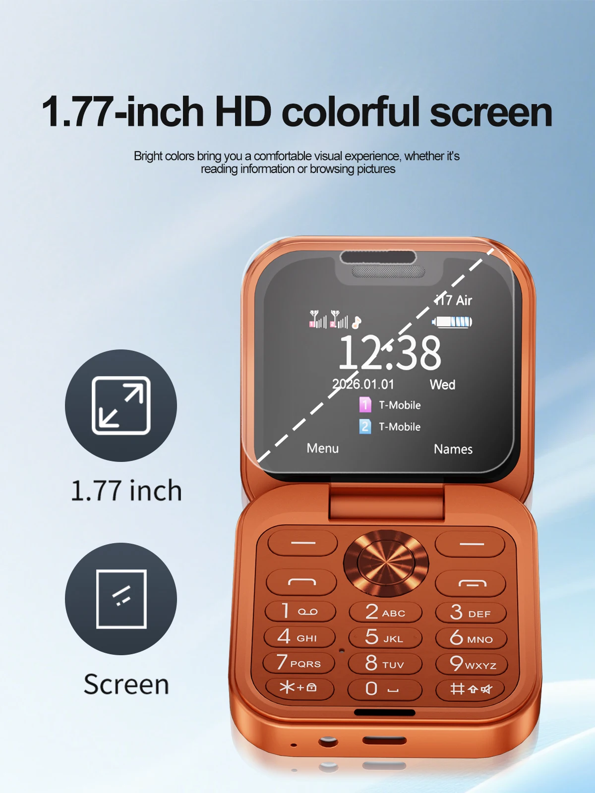 SERVO I17 Air Mini Fold Mobile Phone Speed Dial 1.77' Display Magic Voice 2G GSM Dual SIM Card Blacklist FM Radio Flip Cellphone