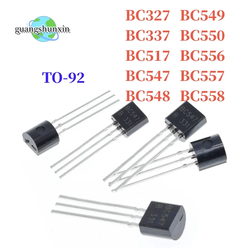 100PCS BC327 BC337 BC517 BC547 BC548 BC549 BC550 BC556 BC557 BC558 TO-92 Transistor Triode NPN New