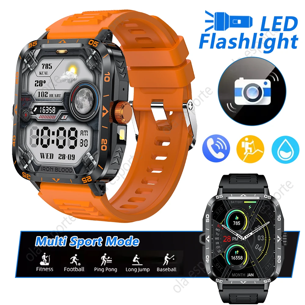 

Новые умные часы для Android IOS, водонепроницаемые уличные мужские спортивные часы для фитнеса, HD Bluetooth, умные часы с мониторингом сердечного ритма