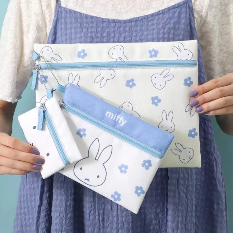 

3PCS Hot Cartoon Miffy Series Zipper Storage Bag Cute Creativity Printing Portable Large Medium and Small Suit Cosmetic Bag