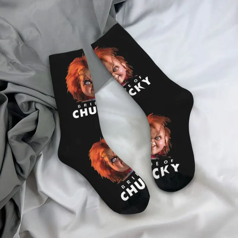 Harajuku Bride Of Chucky Socks Women Men Warm 3D Printing Horror Movie Football Sports Socks