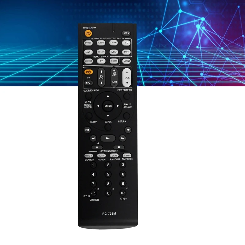 RC-736M Replace Remote For Onkyo Theater System HT-R570 HT-S5200 HT-S5200B HTP-570 SKF-570 LSKF-570R LSKR-570R SKB-570 Durable