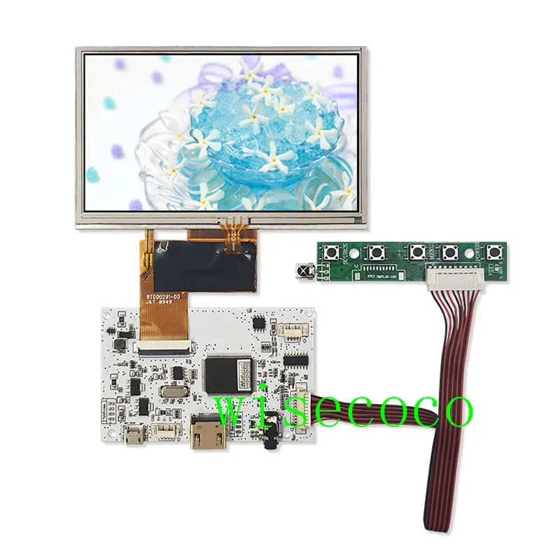 

5 inch 480*272 TFT 40 pins Lcd display screen touch with Audio USB controller board AT050TN33 v.1