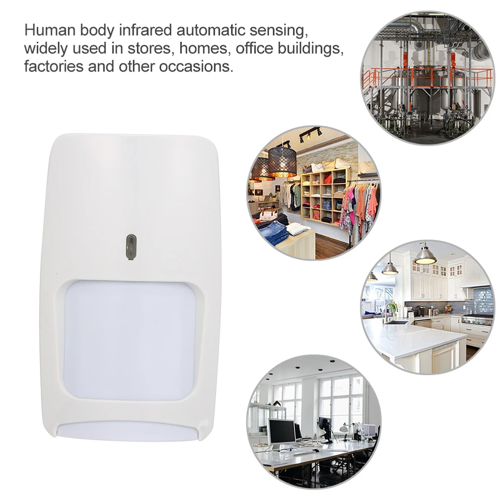 Wired Dual-tech Infrared Motion Microwave Detector Wall Mounted PIR Motion Sensor Pet Immunity for Burglar Security Alarm System