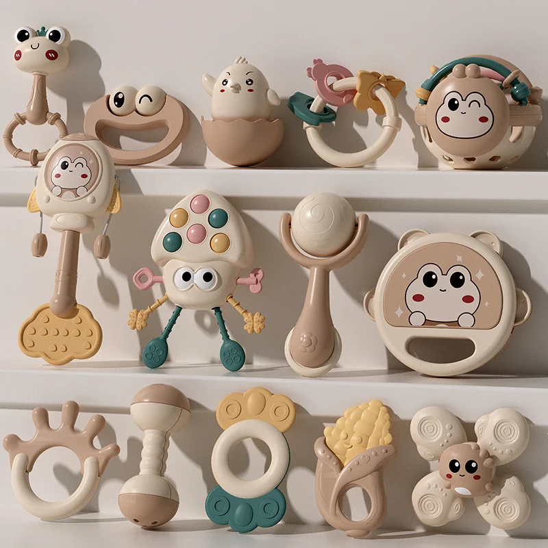 Baby Rattles Handheld Toys, Newborn Baby Shower Gift & Welcome Present, Soothing Rattles for Infants