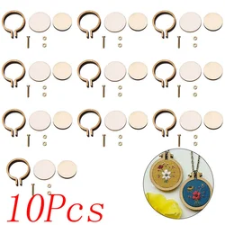 10x 20x Mini Embroidery Hoop Ring Wooden Cross Stitch Frame Handmade Pendant Crafts Embroidery Circle Sewing Kit