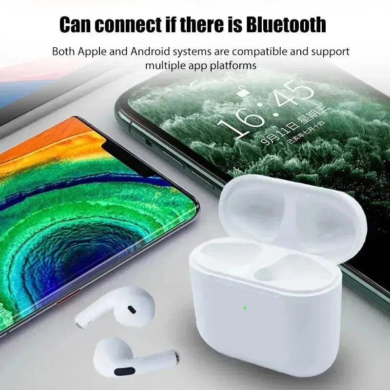 Pro4 TWS auricolare Bluetooth 9D cuffie Stereo Wireless auricolari HiFi In-Ear cuffie vivavoce con microfono per Xiaomi iPhone