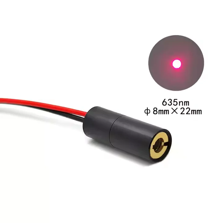 635nm 10mW Red Dot โมดูลเลเซอร์ 3-5VDC ปรับตําแหน่งจุดแก้วเลนส์ 8X22 มม.เลเซอร์ไดโอดโมดูล
