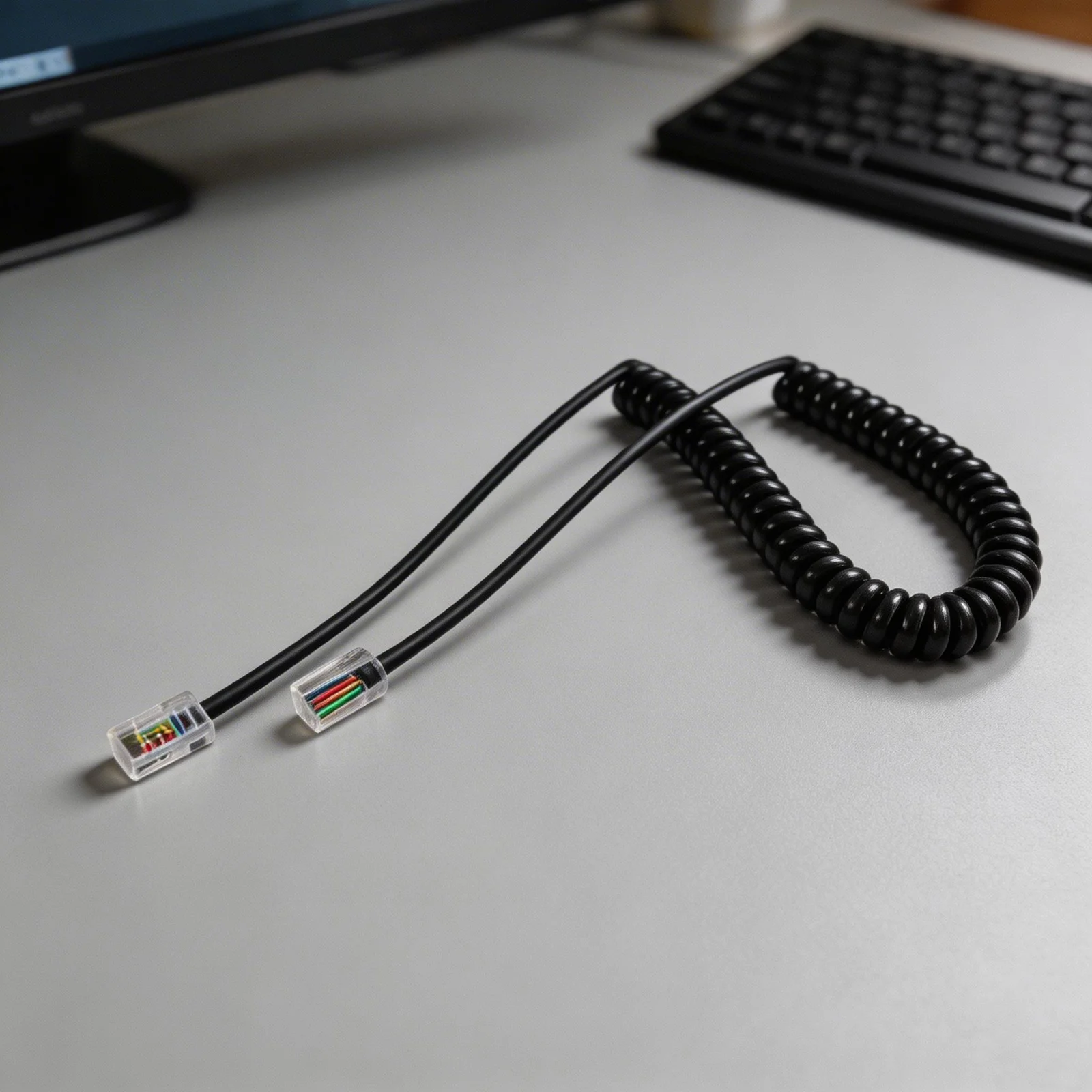 Handset Cord 8-core Mic Wire ABS Construction Easy Plug-in Installation Replacement Microphone Cable Car Radio Replacement