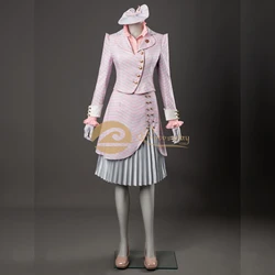 Glinda Cosplay Costume Pink Striped Skirt Top Suit Glinda Cos Outfit for Women Halloween