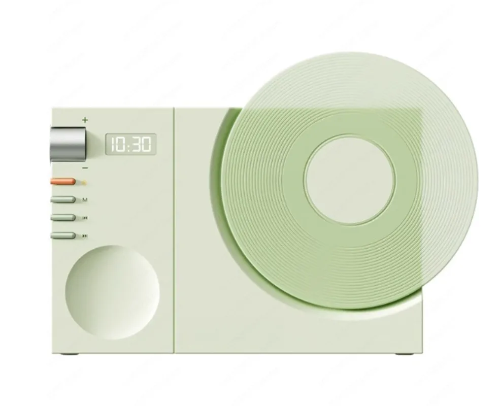Time Vinyl Record Player Retro Bluetooth Stereo Speakers Small Wireless Clock High Quality Home CD Player