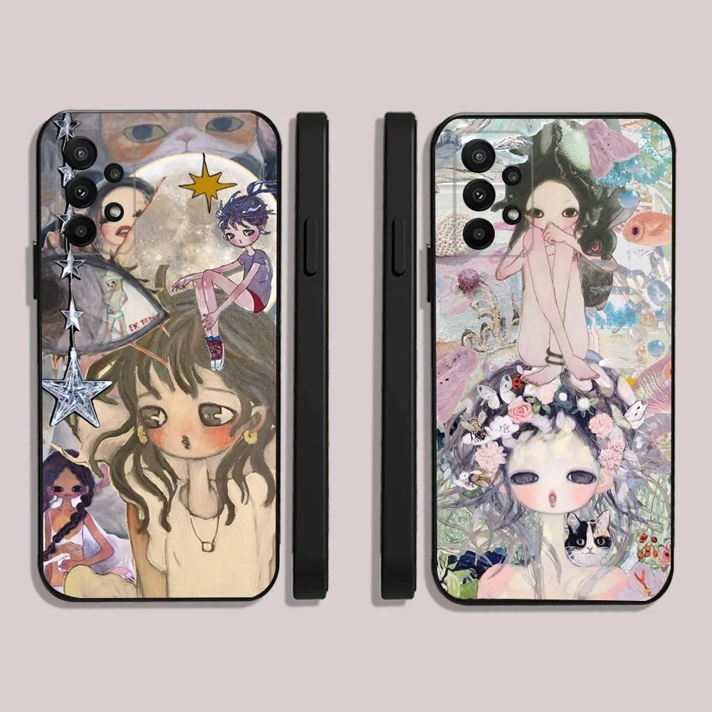 Cute Aya Takano  Phone Case For Samsung S24,23,22,30,21,10,9,Ultra,Plus,Lite,FE,5G Black Soft Case