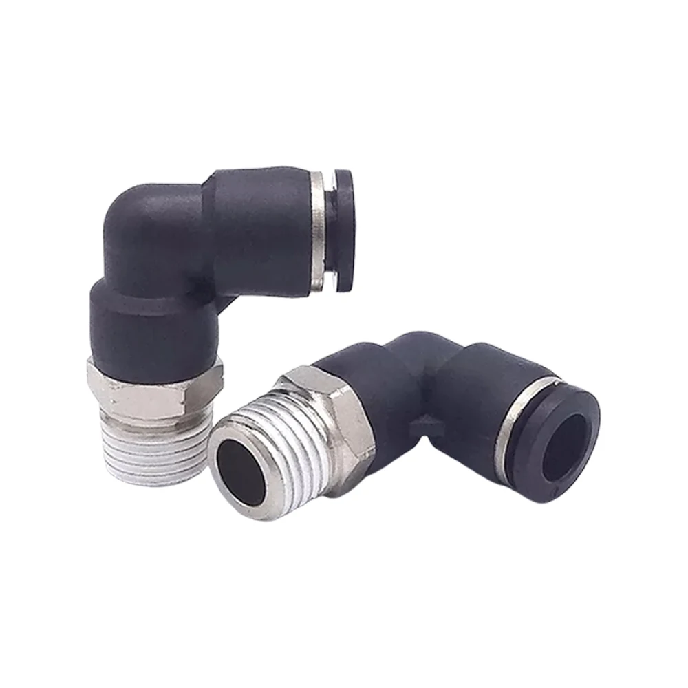 PL Elbow L-type BSPT External Thread PT1/8 1/4 1/2 Quick Release Pipe Pneumatic Joint Inch Hose Joint 5/32 