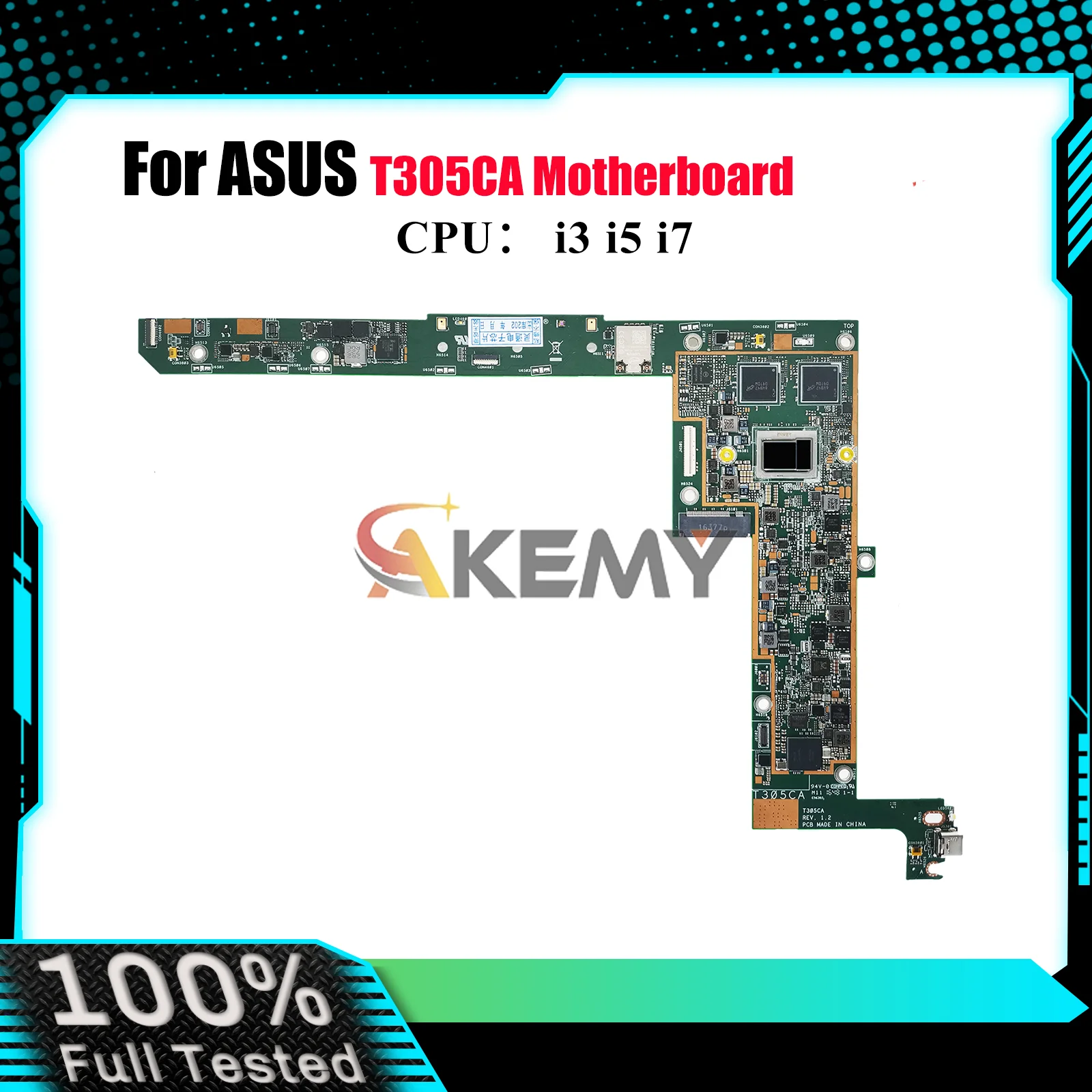 T305CA Laptop Motherboard For ASUS Transformer T305C T305CA Notebook Mainboard With i3 i5 i7 CPU 100% tests OK fast shipping stk