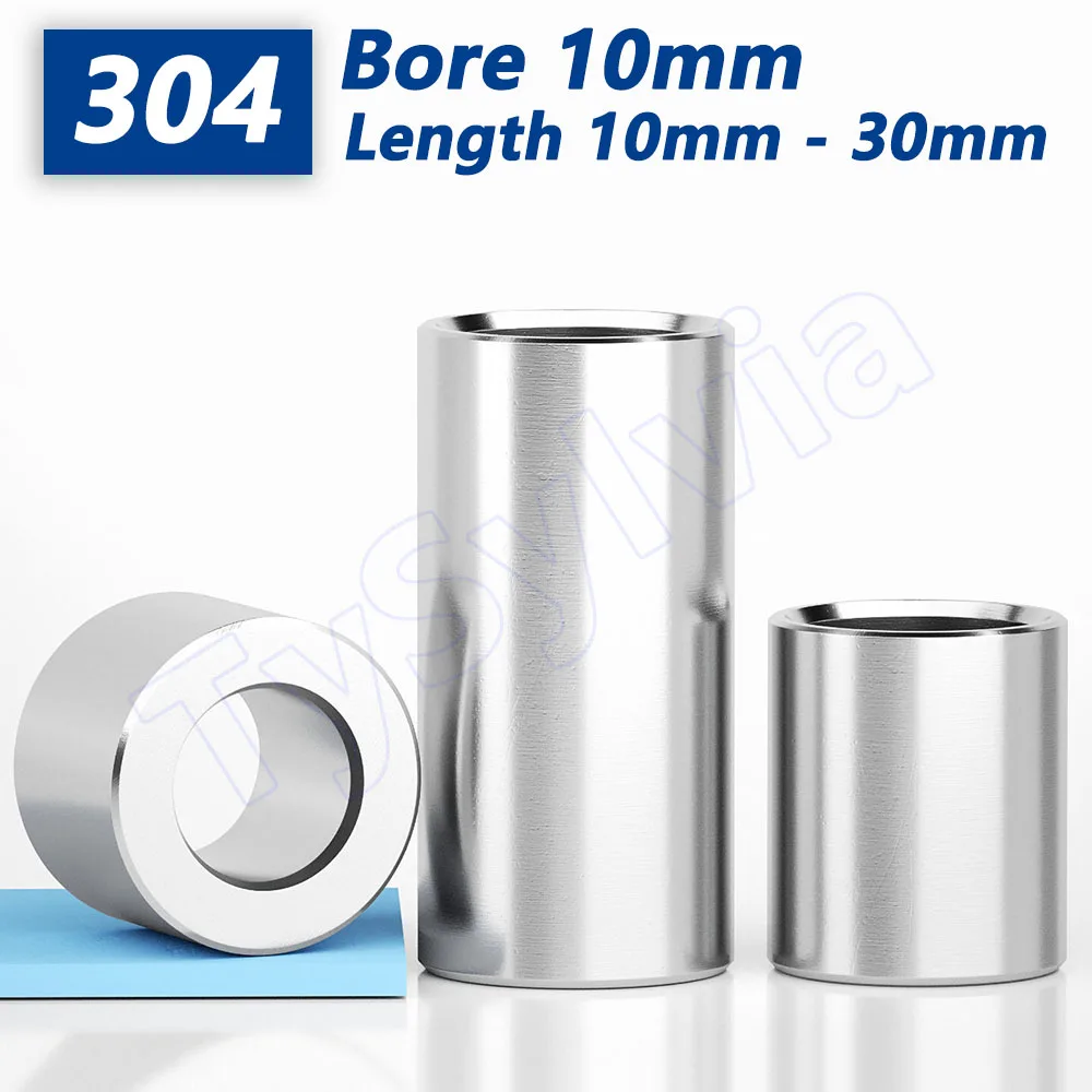 M10 Bushing Washer 304 Stainless Steel Gasket Sleeve Isolation Column Round Hollow Unthreaded Stand-off Spacer Length 10 - 30mm