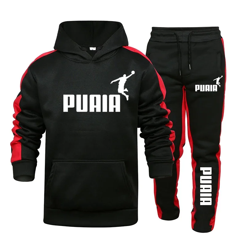 Mens Tracksuit Hooded Sweatshirts and Jogger Pants High Quality Gym Outfits Autumn Winter Casual Sports Hoodie Set Streetwear