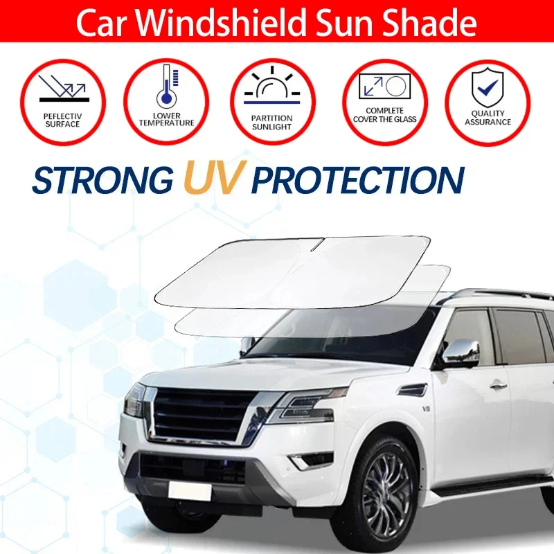 

Windshield Sun Shade For Nissan Patrol Y61 Y260 Y60 RC Sunshade Sun Visor Protector Foldable Blocks UV Rays Keep Your Car Cooler