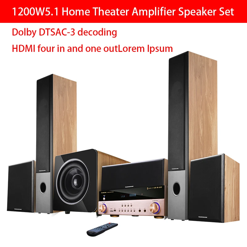 

1200W 5.1 Amplifier Power Home Theater Audio Set Home Living Room Surround Bass Audio Dolby DTS Decoding HD Bluetooth Amplifier