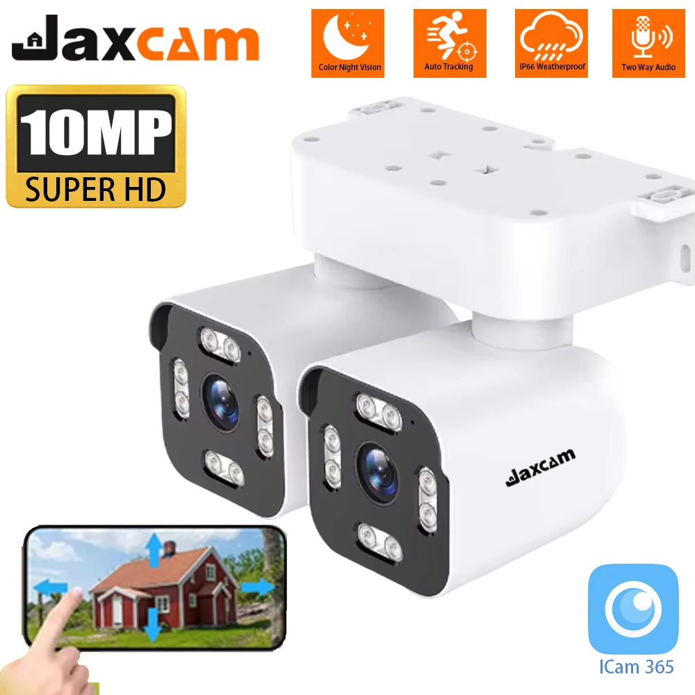 

10MP Dual Lens Outdoor WiFi PTZ Camera 10X Zoom Wireless Waterproof Cameras 360° Security Protection CCTV Surveillance