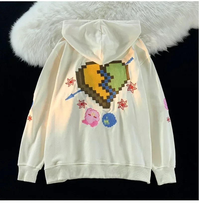 

Y2k Cute Print Hoodies Harajuku Loose Oversized Sweatshirts Long Sleeve Teen Hooded Sweatshirt Korean Fashion Zipper Goth Coats