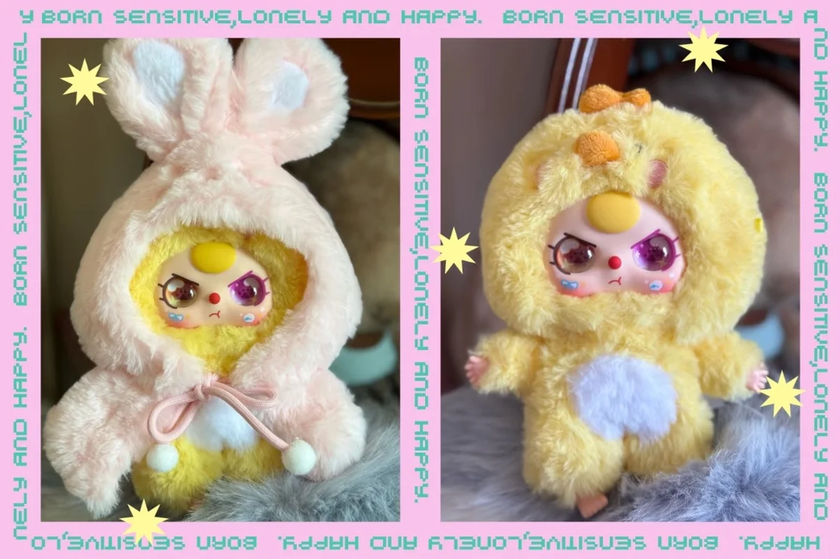 Nieuwe echte baby drie ik ben geen krijger serie mysterie doos schattig vinyl gezicht poppen blinde doos speelgoed verjaardagscadeau tas hanger