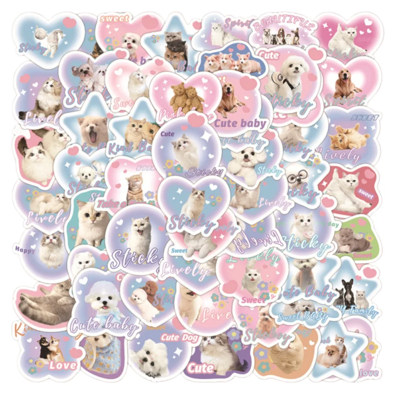 60 Cute Puppy Expression Pack Waterproof Stickers, Phone Case Decoration Stickers, Planner Stickers, Stickers, Waterproof Stickers, Advantages: Waterproof, Can Be Re-Pasted, No Residue, Beautifully Designed