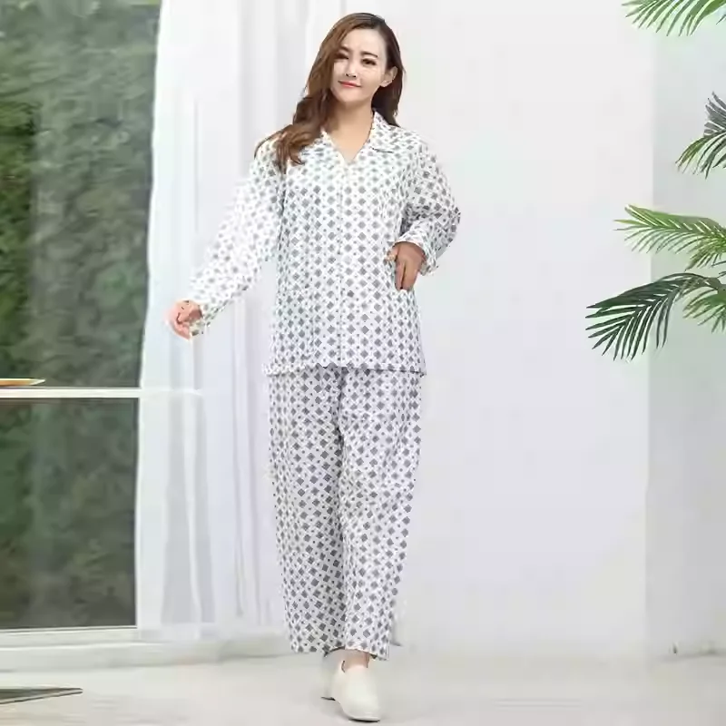 가을 긴 소매 잠옷 세트 줄무늬 남성 면화 얇은 잠옷 Pijama 남성 여성 커플 Loungewear 홈 나이트 착용 느슨한