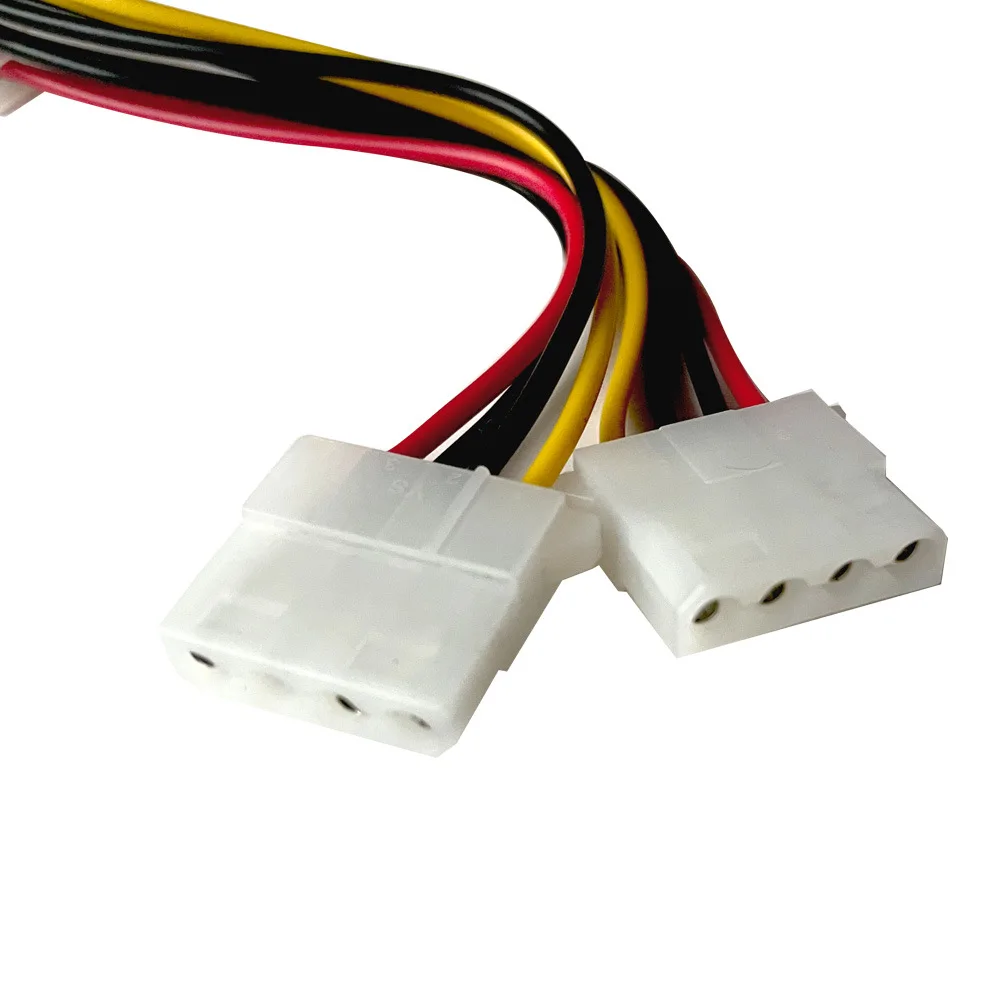 4 Pin Molex Male to 2 Ports 4 Pin Famale Power Cable IDE 4pin Power Cord 1 Divide 2 Power Chassis Computer Extension Adapter