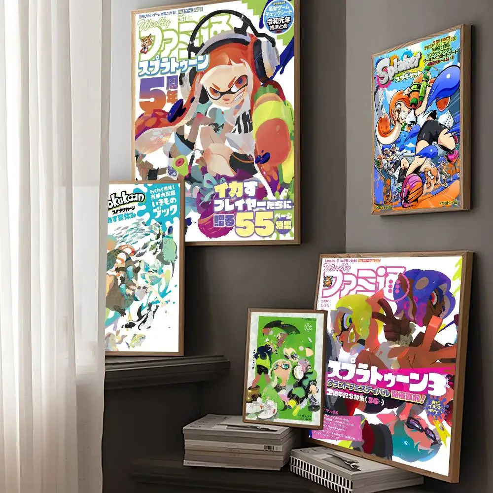 Póster de papel blanco Game Cool S-Splatoon 3, póster de calidad HD, pintura artística de pared, decoración de pared de salón de estudio