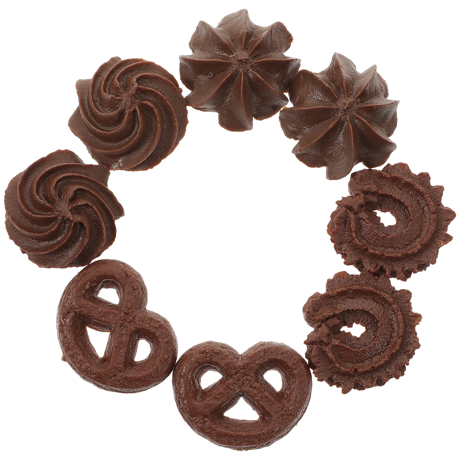 

8pcs Simulation Cookies Artificial Faux Biscuits Decor Realistic Models for Display Photo Props Teaching Montessori Educational