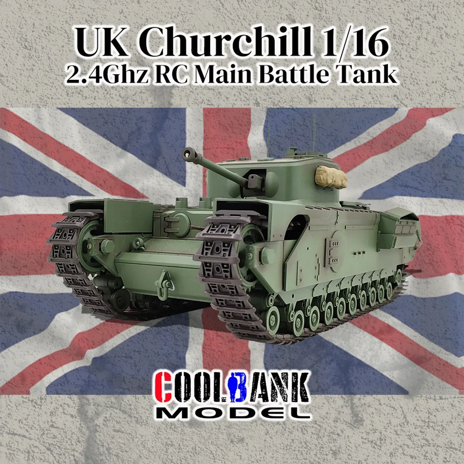 Controle remoto principal batalha tanque com Metal faixas, Mk7, 1/16 RC tanques, exército britânico, Churchmaker, Off-Road carro, brinquedo presente, C2310, 2024