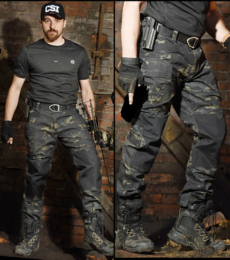 Tactical Pants Camouflage Casual Combat BDU Pants Multicam Camo Training Hiking Hunting Trousers Waterproof Men Work Pants