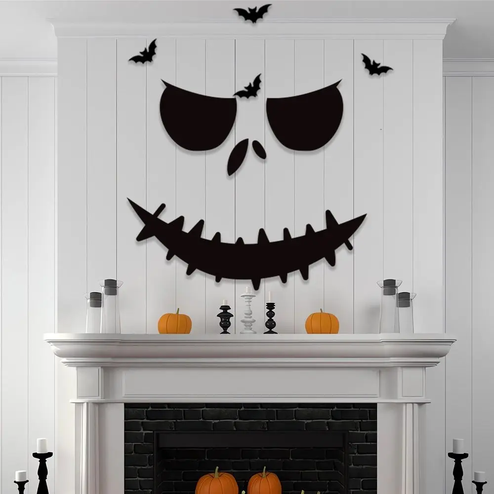 

Halloween Door Cover, Skeleton Pumpkin Witch Felt Door Sticker, Halloween Decorations and Supplies for Home