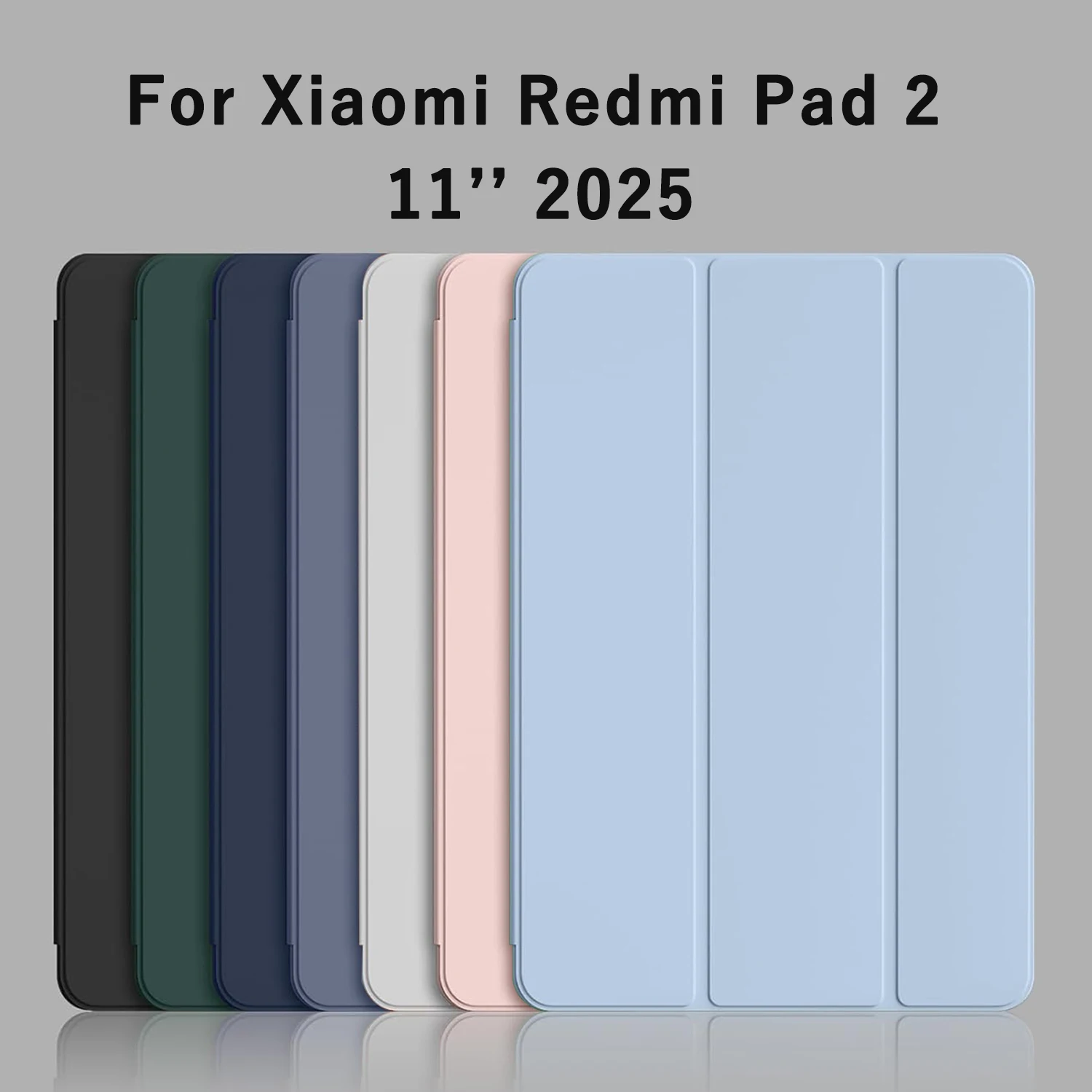 Tri-fold Flip Case For Xiaomi Redmi Pad 2 2025 11'' Magnetic Stand PU Leather Protective Cover Auto Sleep/Wake up