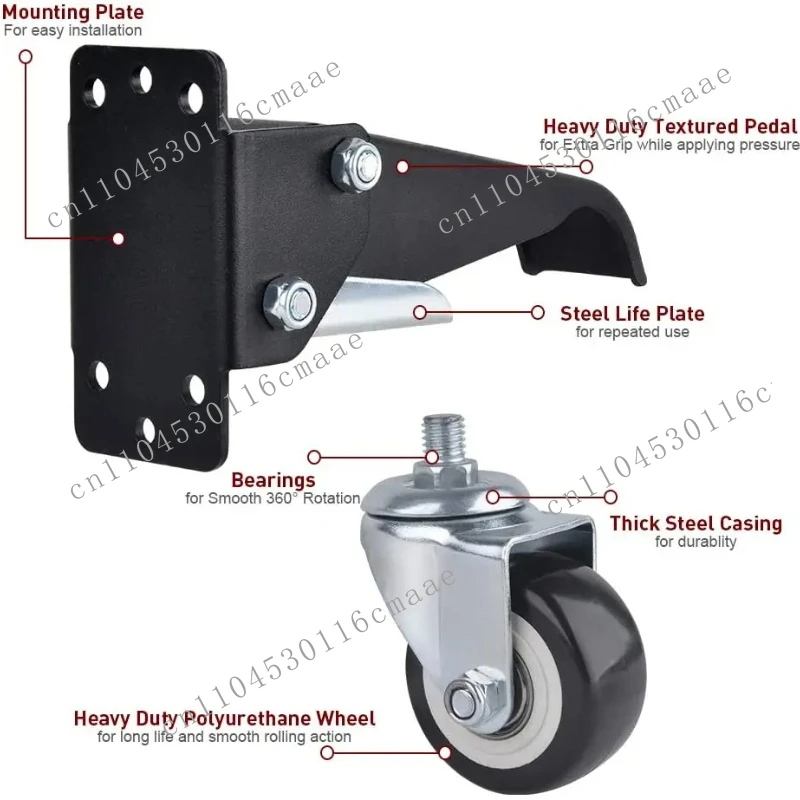 Roulettes télescopiques robustes de Table, capacité de 600 lb, ensemble de 4 roulettes d'établi réglables à montage latéral pour équipement inférieur