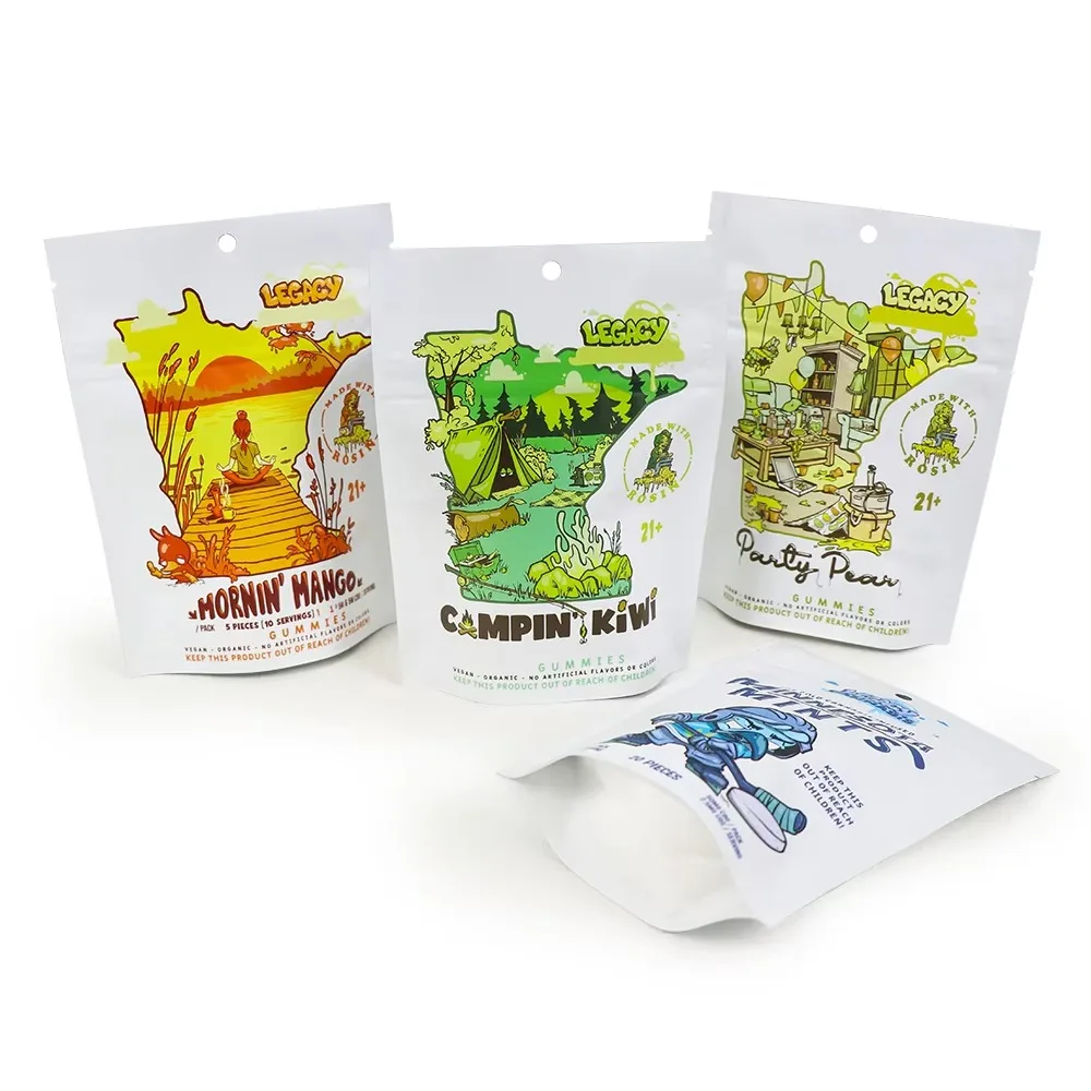 Reusable Ziplock Bags | Custom Printed Heat-Sealed Stand Up Pouch | Candy Sweets Food Packaging