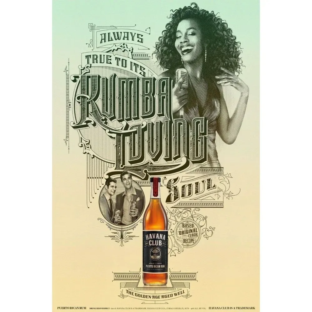 Letrero de ron del Bar con borde cubano, aspecto envejecido, Havana Club, anuncio de metal retro vintage, ideal para pubs y bares de ron en temática tropical