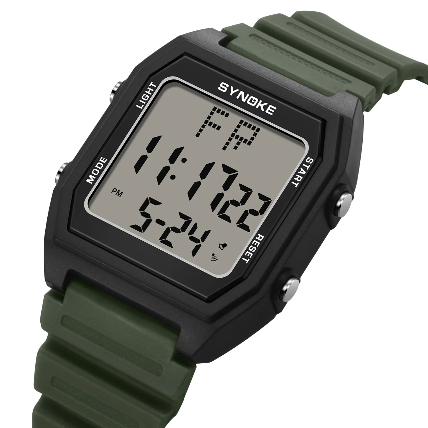 Relógio esportivo masculino, display digital, mostrador quadrado, pulseira TPU elegante, ideal para estudantes