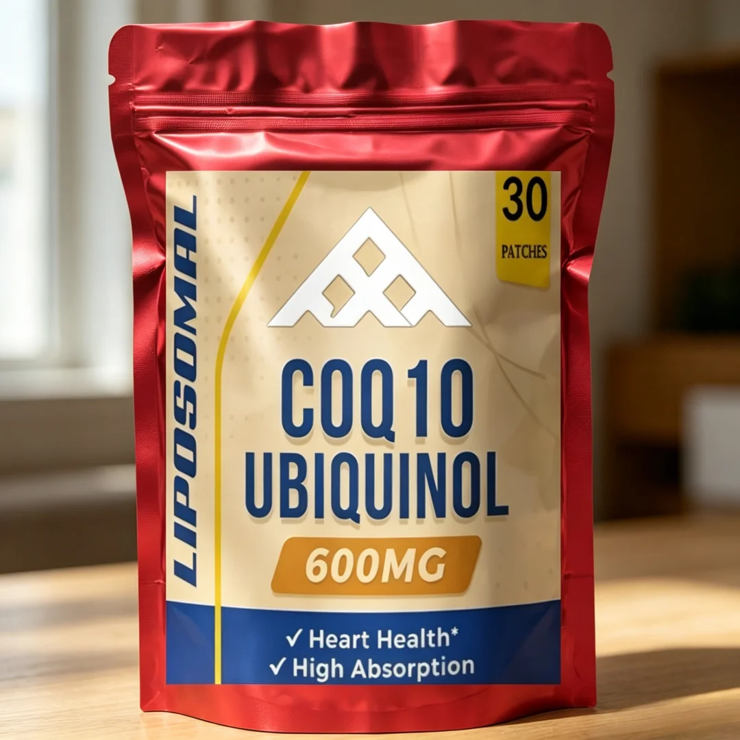 30 CoQ10 transdermale pleisters met Q10 Pan Alcohol, ondersteunt hart, hersenen, immuunsysteem, energie
