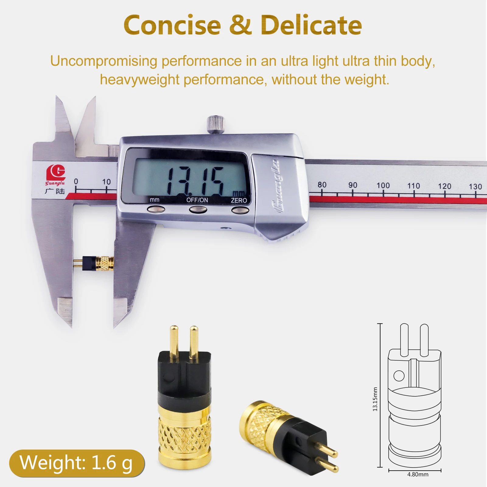 OKCSC Earphone Connecter 0.78MM 2 PIN Male to MMCX Female Adapter