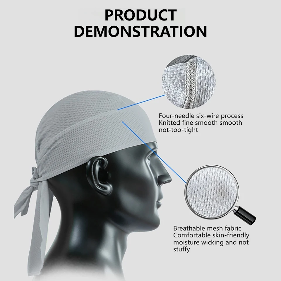 Summer Breathable Mesh Pirate Hat Unisex Cycling Hiking Fishing Sun Protection Quick Dry Outdoor Sports Headscarf