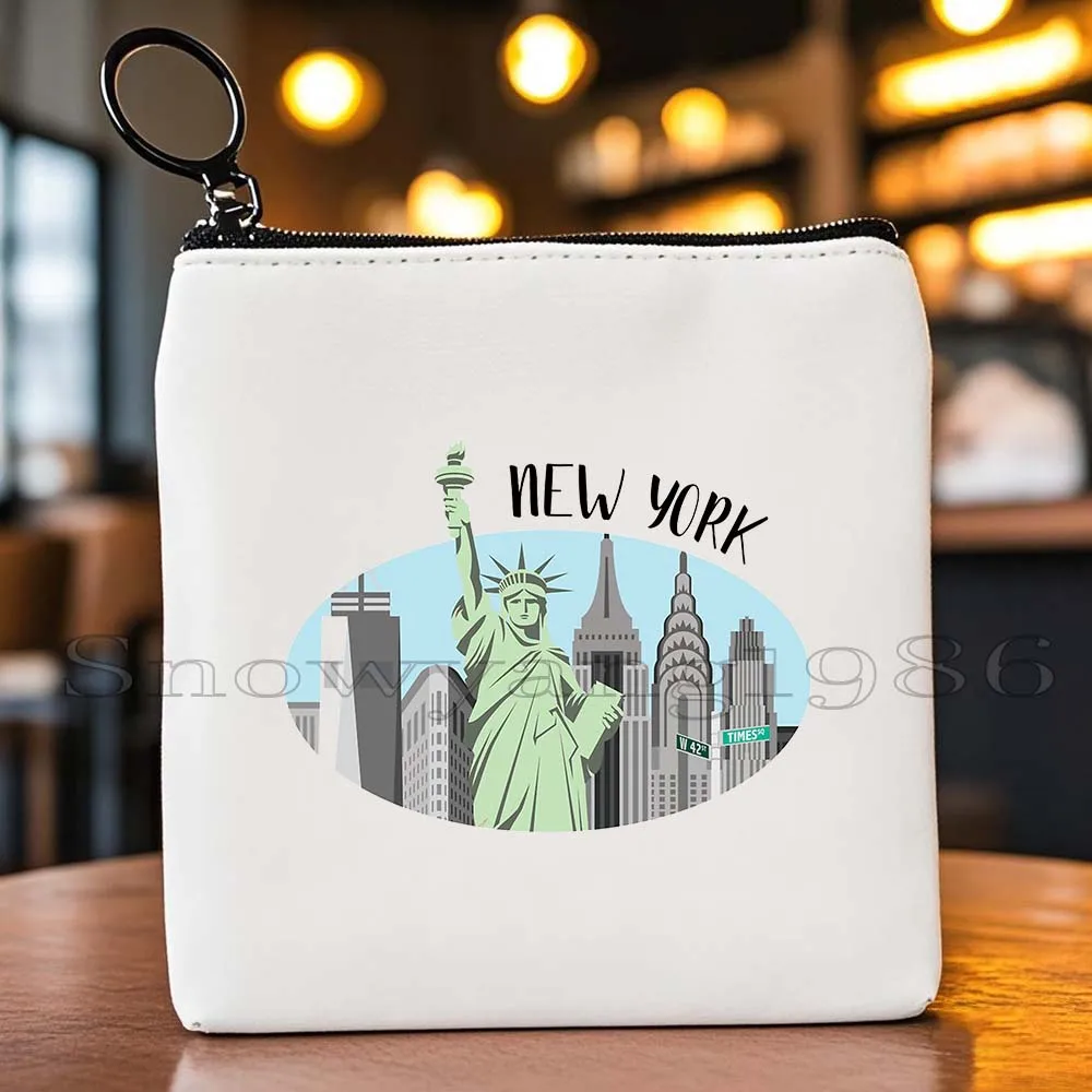 سياتل ميامي شيكاغو باريس ميلان نيويورك موسكو لوس أنجلوس تاج محل هولندا قماش محفظة نسائية للعملات المعدنية مفتاح القضية حقيبة المحفظة الحقيبة