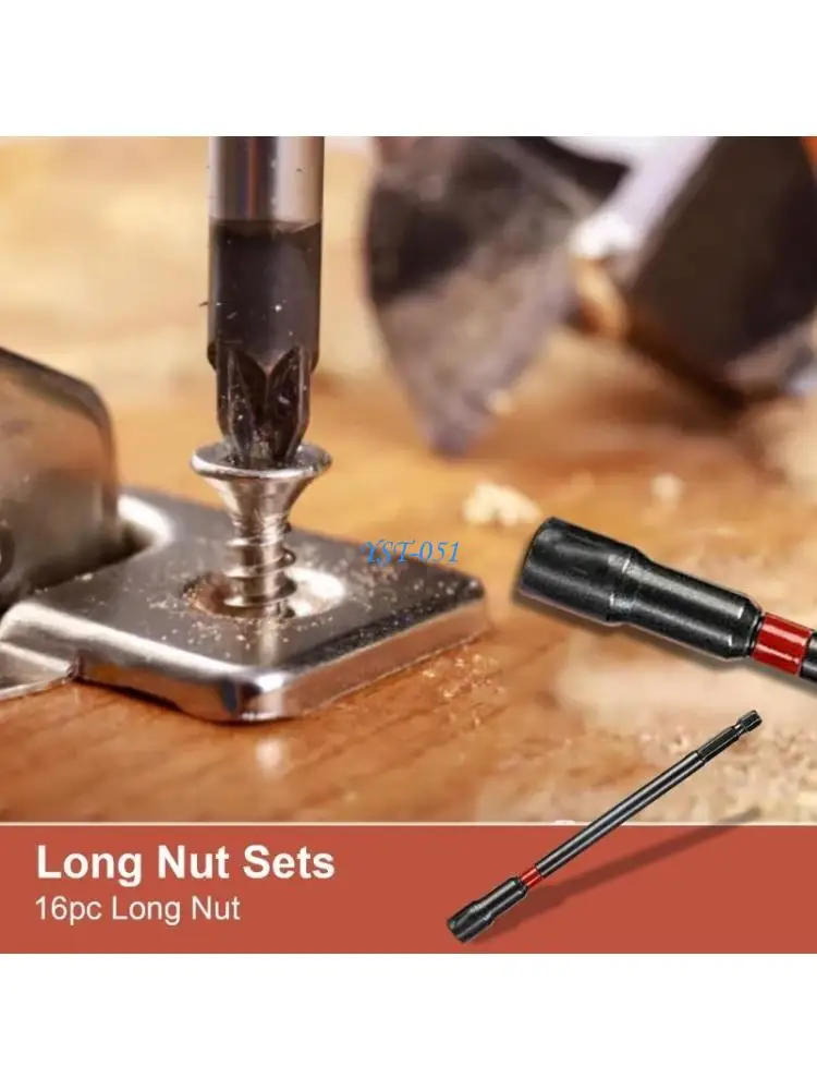 

E15A Quick Nut Driver with Storage Bag Metric Nut Driver 6Inches Long Nut Driver Nut Setters 16pcs