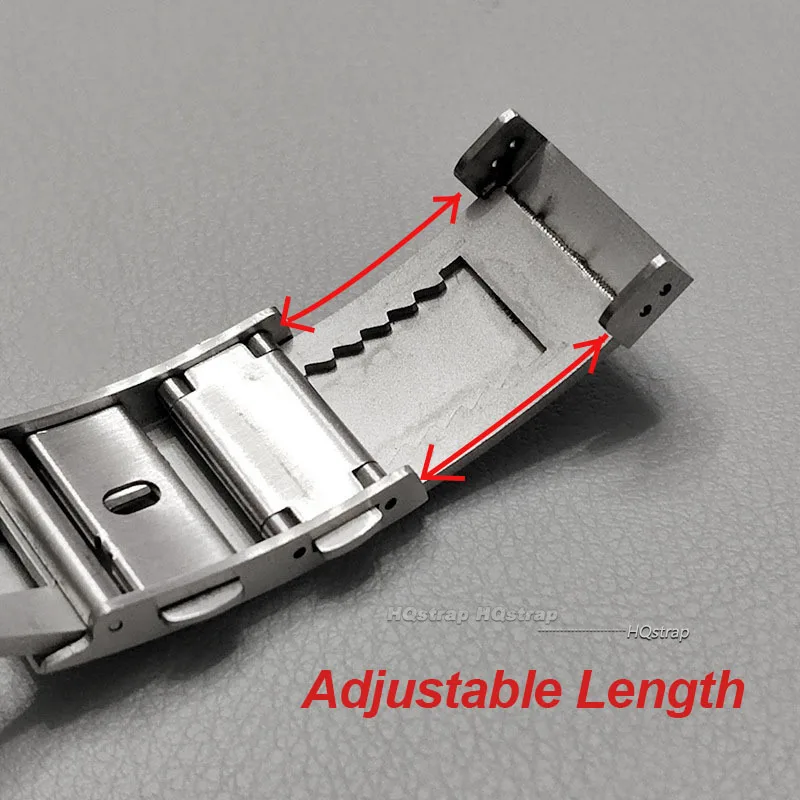 316l massive Edelstahls chnalle für Seiko 18mm 20mm 22mm Verschluss Doppel verriegelung knopf Luxus-Tauchers chnalle verstellbarer Klapp verschluss – Detail 5