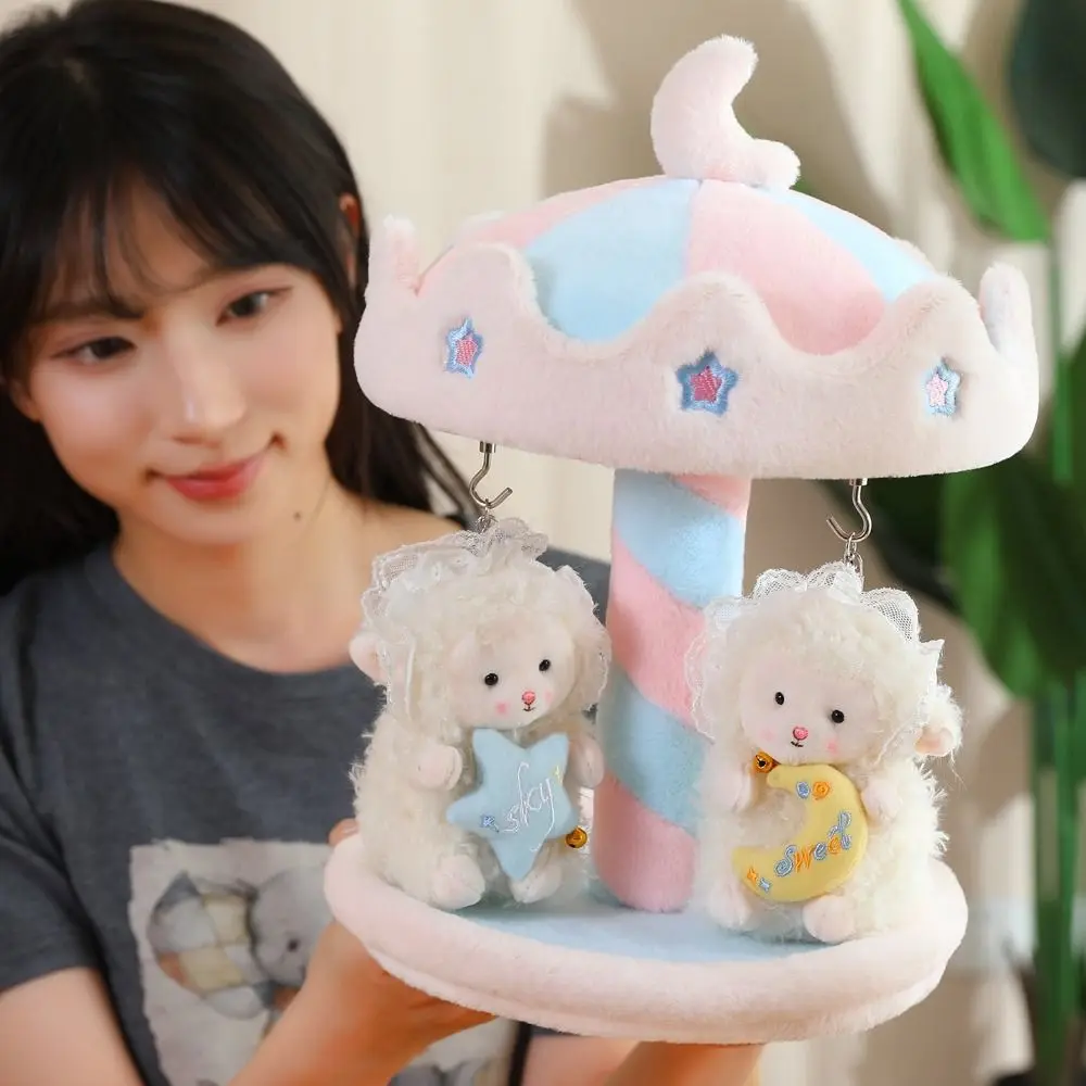 With Hooks Carousel Display Rack Collection Pendant Stuffed Toy Doll Storage Rack 35cm Manual Rotation Plush Doll Display Rack